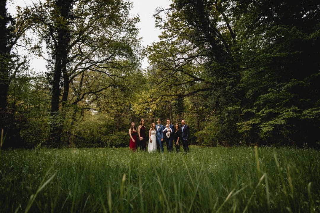 Gruppenfoto Hochzeit bei der Dianaburg in Darmstadt-Arheilgen