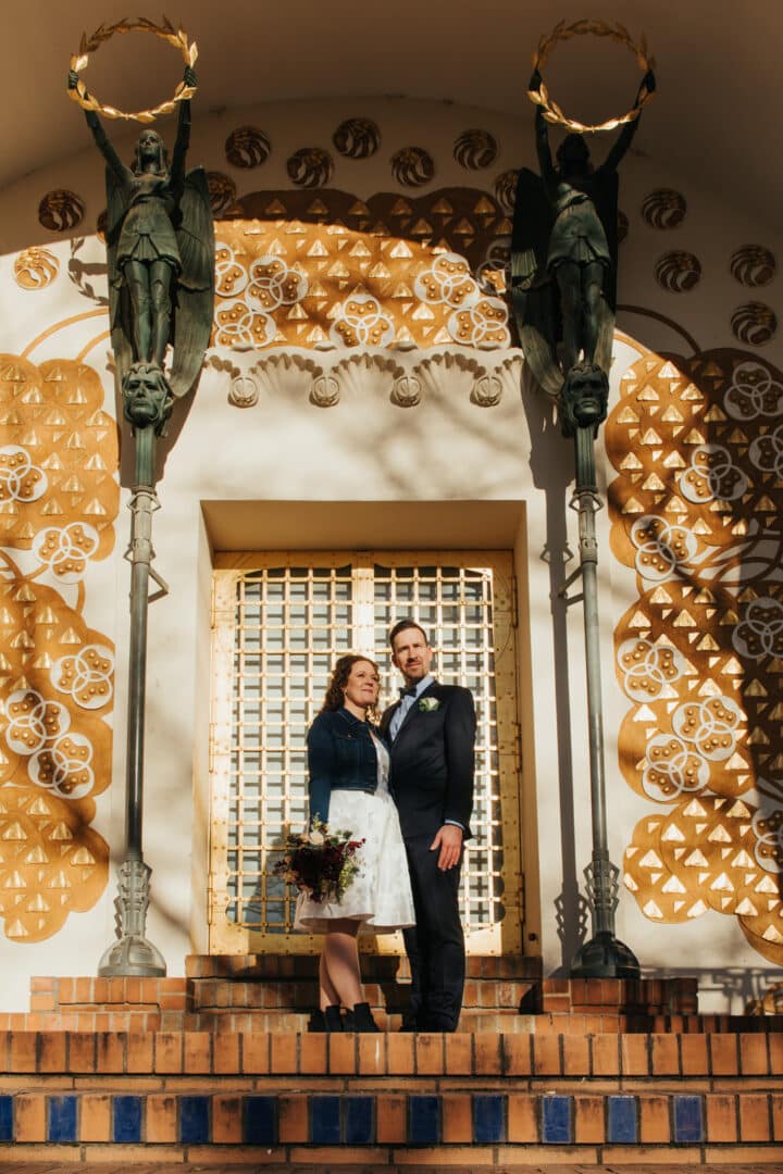 Brautpaar auf der Mathildenhöhe Darmstadt